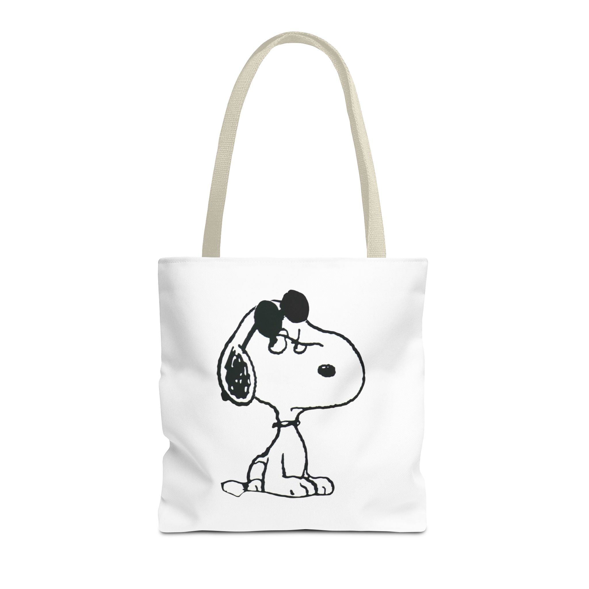Snoopy Sketch Tote Bag — Minimal Cartoon Canvas Shopper