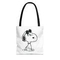 Snoopy Sketch Tote Bag — Minimal Cartoon Canvas Shopper