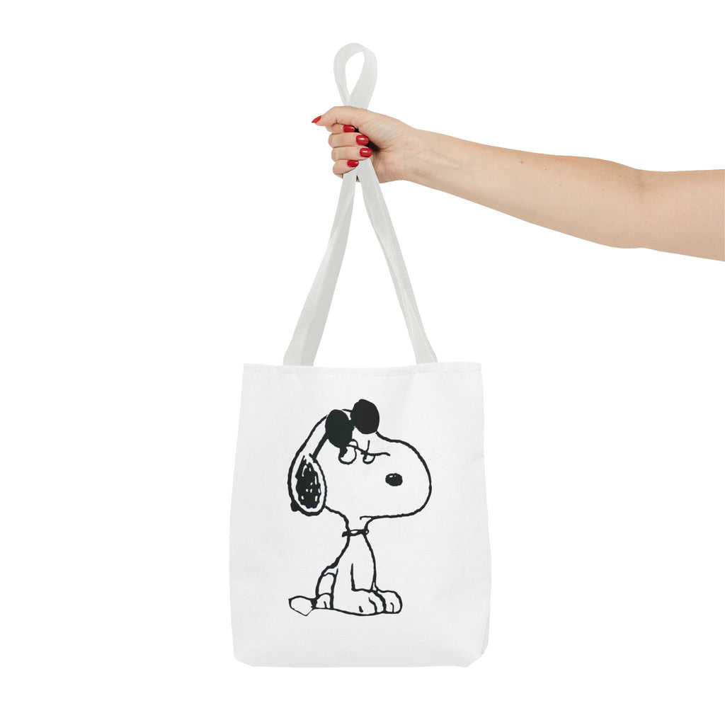 Snoopy Sketch Tote Bag — Minimal Cartoon Canvas Shopper