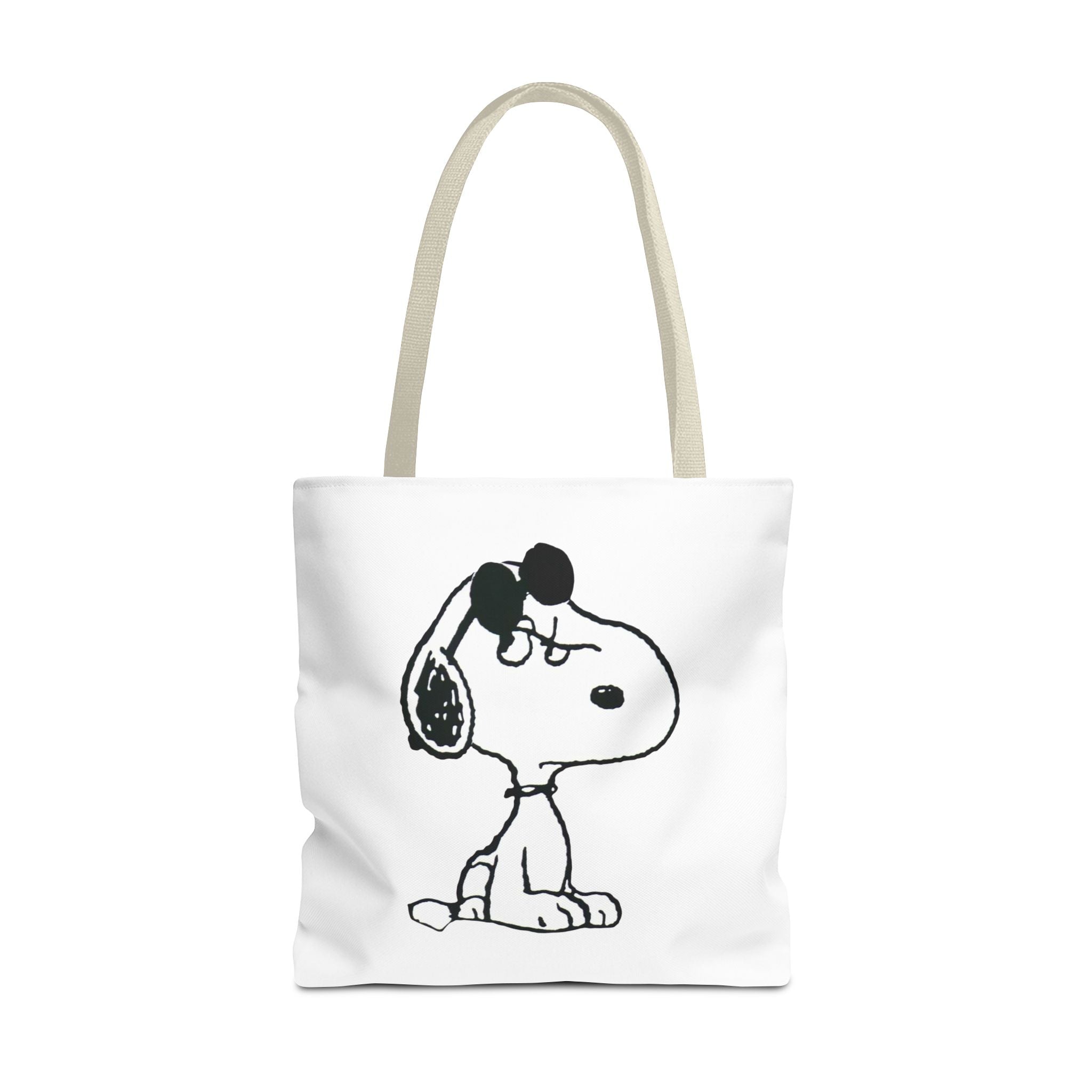 Snoopy Sketch Tote Bag — Minimal Cartoon Canvas Shopper
