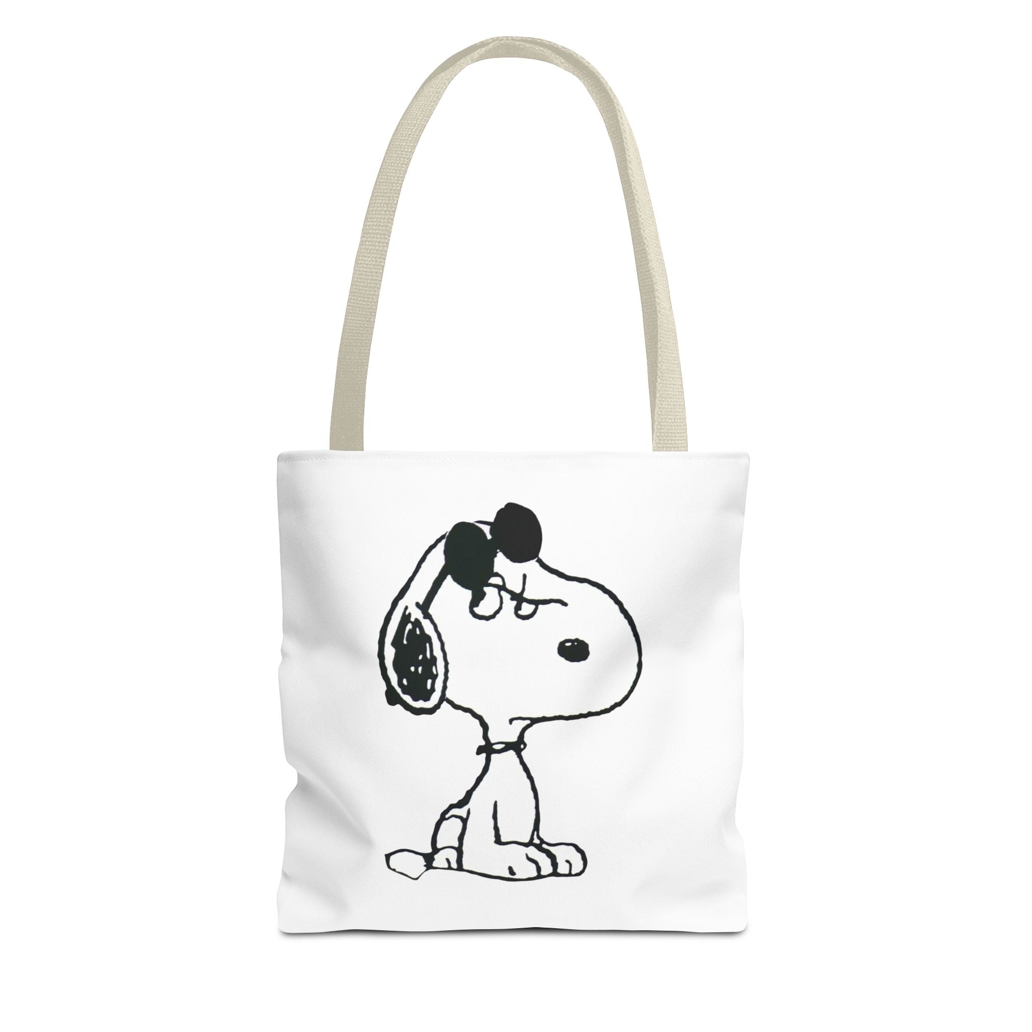 Snoopy Sketch Tote Bag — Minimal Cartoon Canvas Shopper