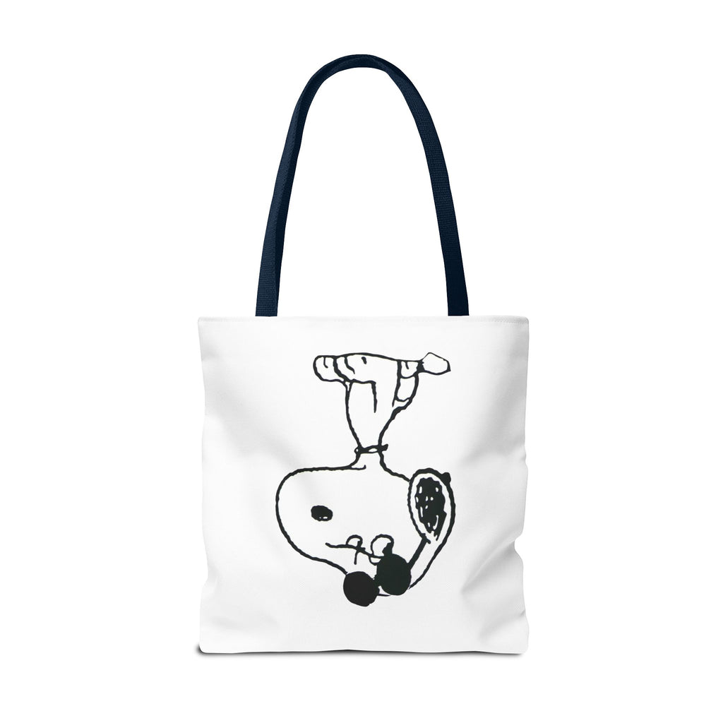 Snoopy Sketch Tote Bag — Minimal Cartoon Canvas Shopper