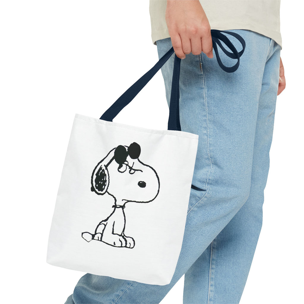 Snoopy Sketch Tote Bag — Minimal Cartoon Canvas Shopper