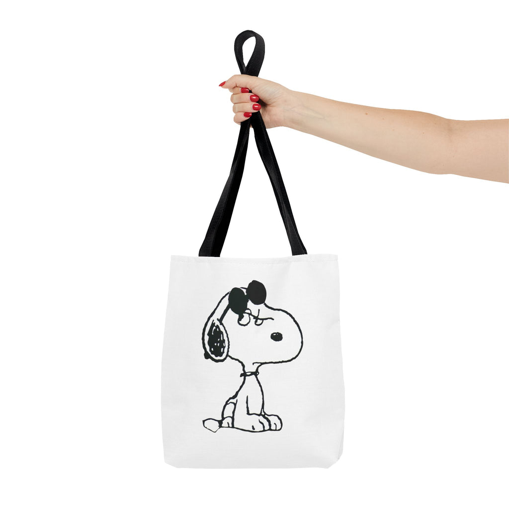 Snoopy Sketch Tote Bag — Minimal Cartoon Canvas Shopper