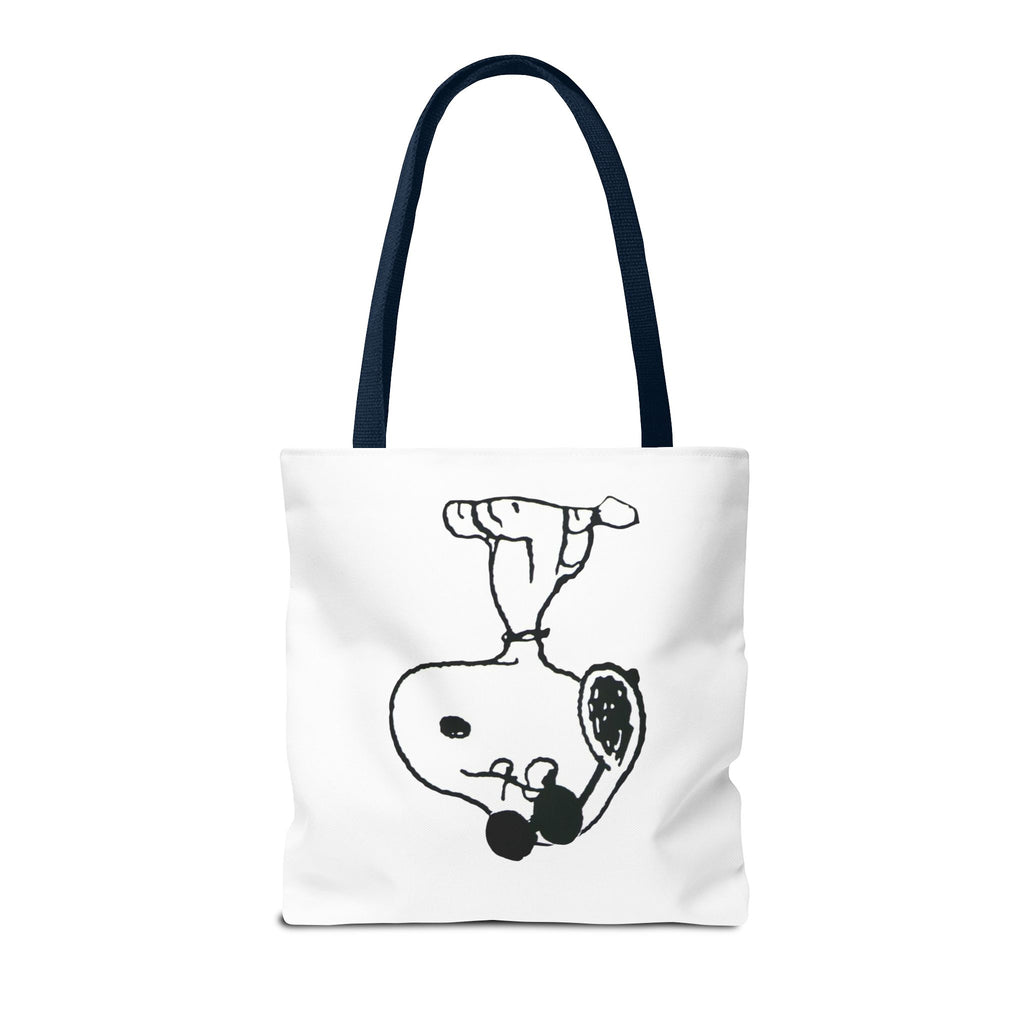 Snoopy Sketch Tote Bag — Minimal Cartoon Canvas Shopper