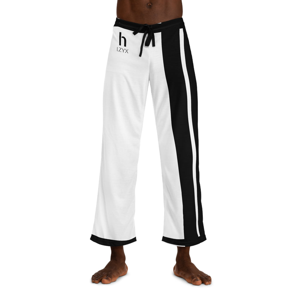 LZYX Men's Black & White Striped Lounge Pajama Pants — Minimal Athletic Sleepwear