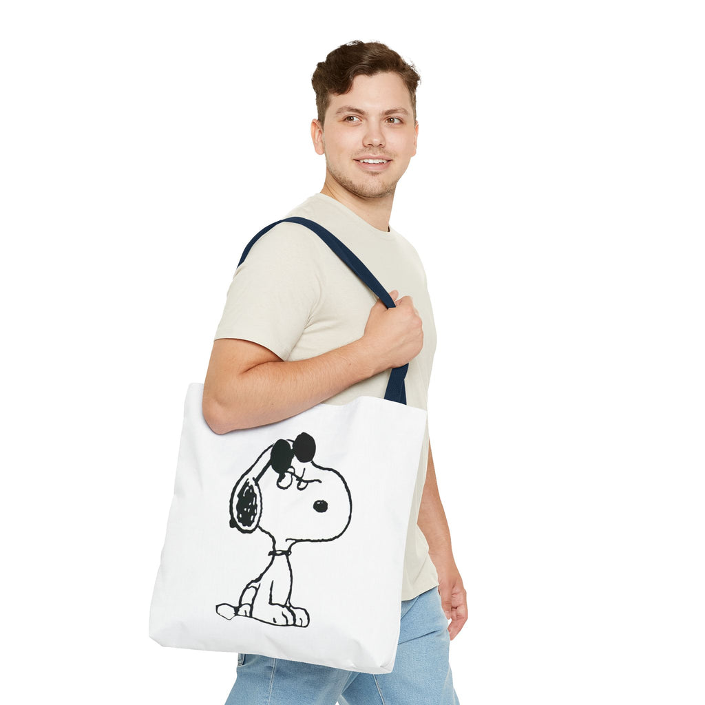 Snoopy Sketch Tote Bag — Minimal Cartoon Canvas Shopper