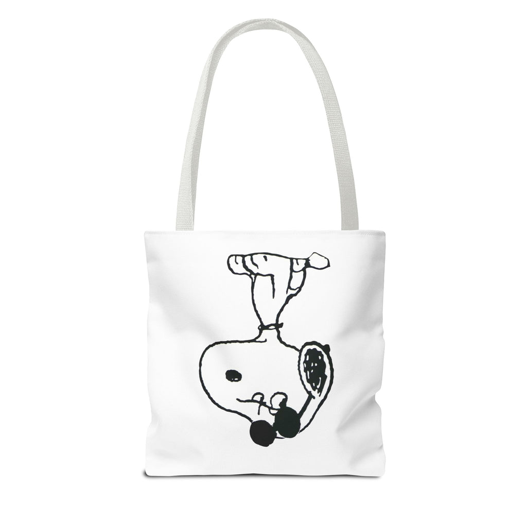 Snoopy Sketch Tote Bag — Minimal Cartoon Canvas Shopper