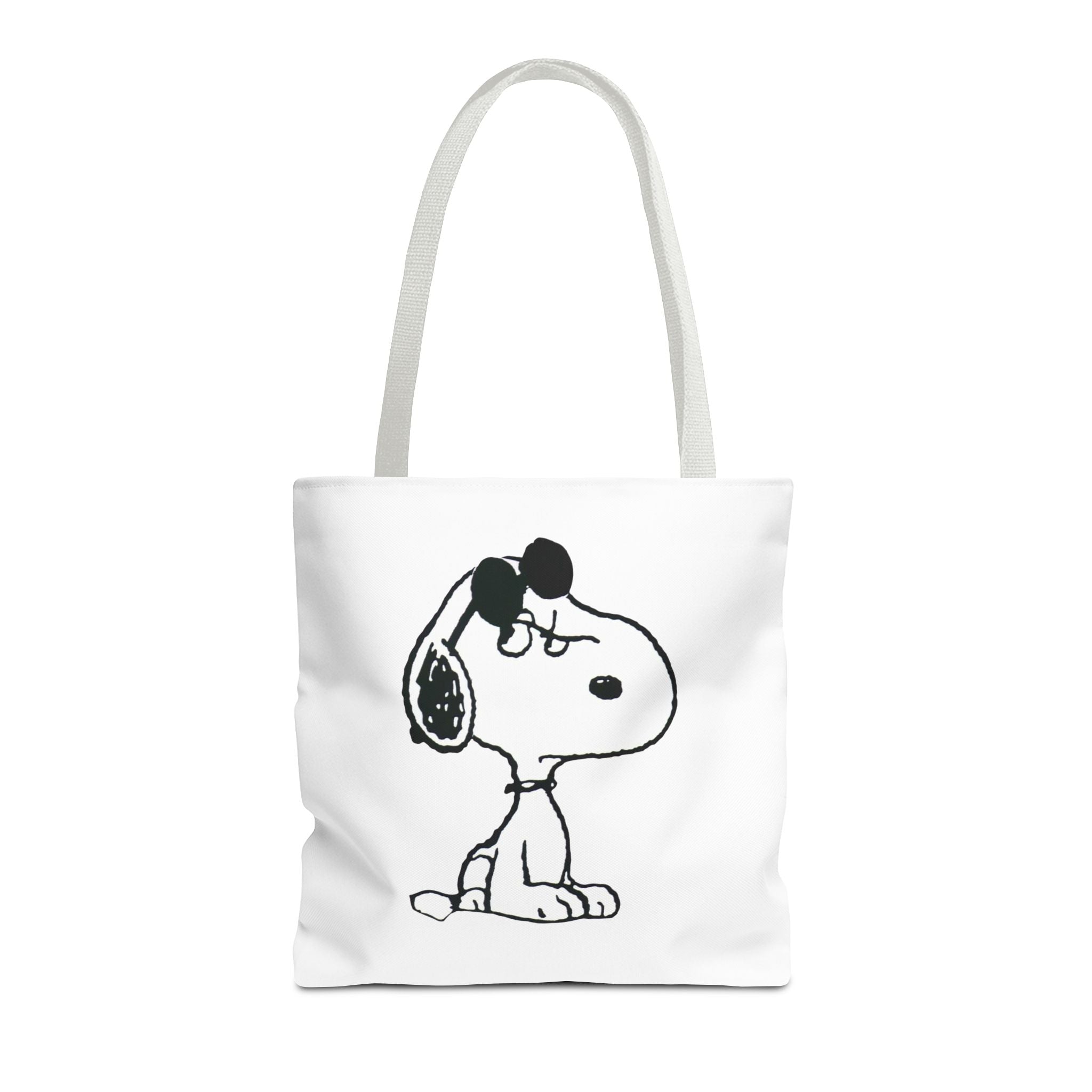 Snoopy Sketch Tote Bag — Minimal Cartoon Canvas Shopper
