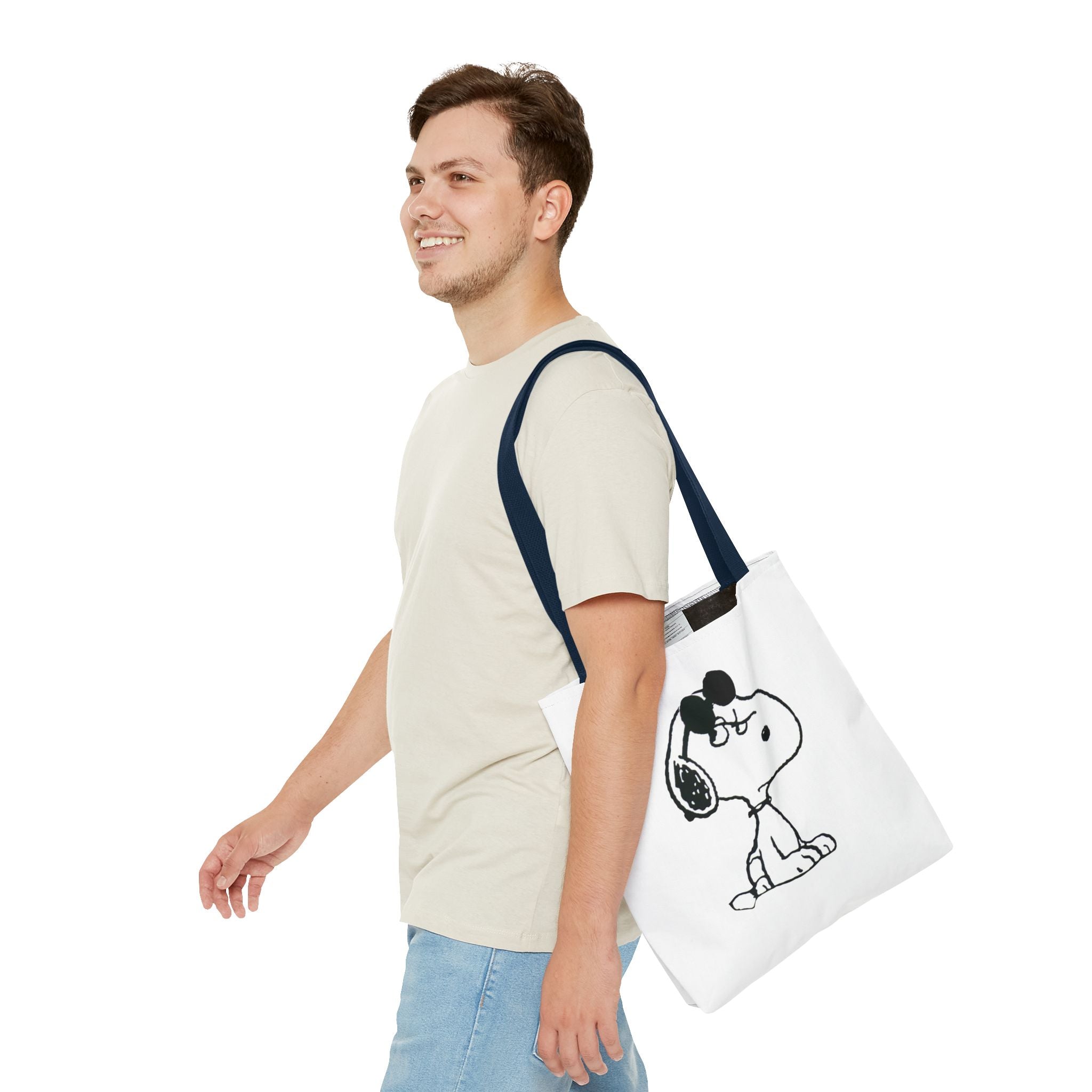 Snoopy Sketch Tote Bag — Minimal Cartoon Canvas Shopper