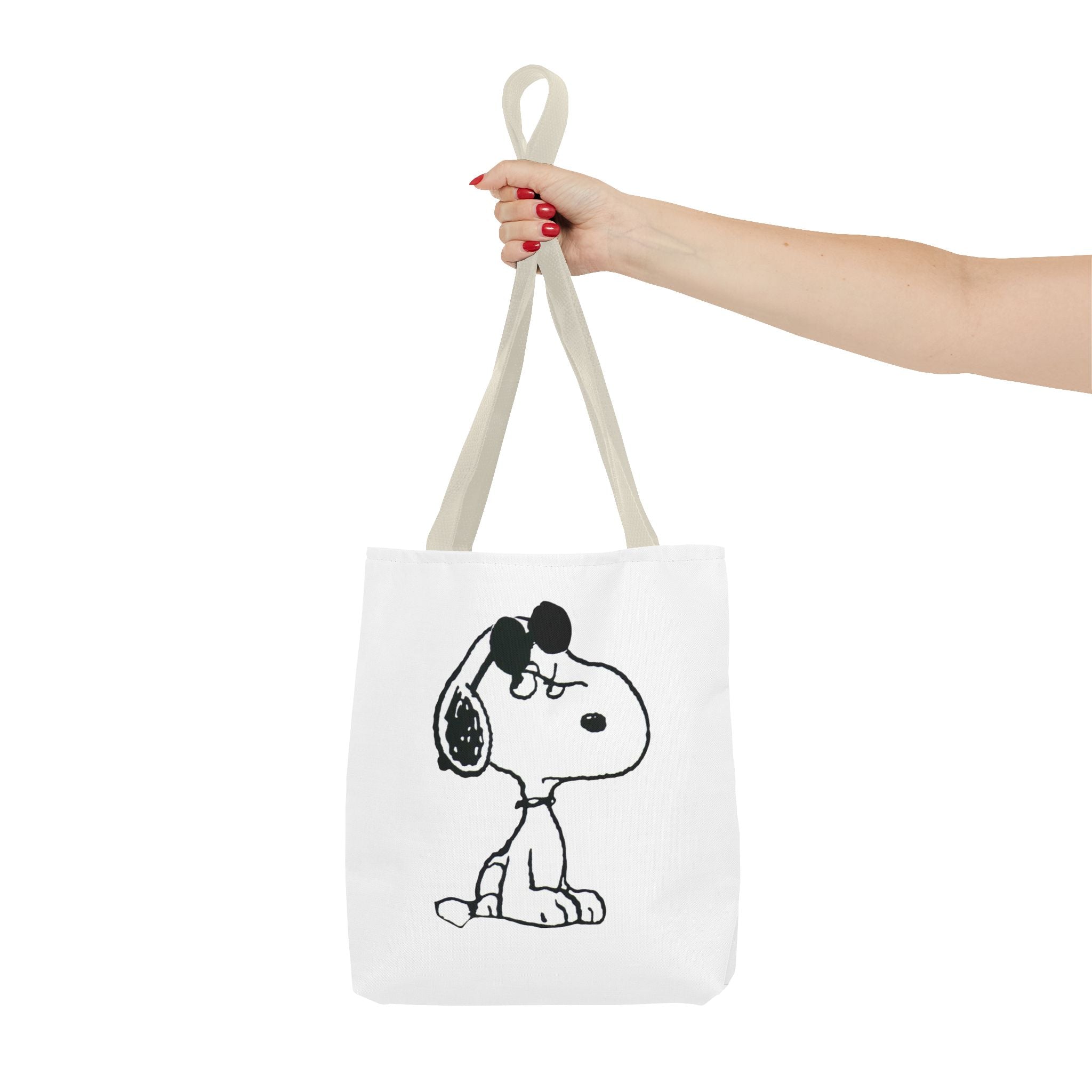 Snoopy Sketch Tote Bag — Minimal Cartoon Canvas Shopper