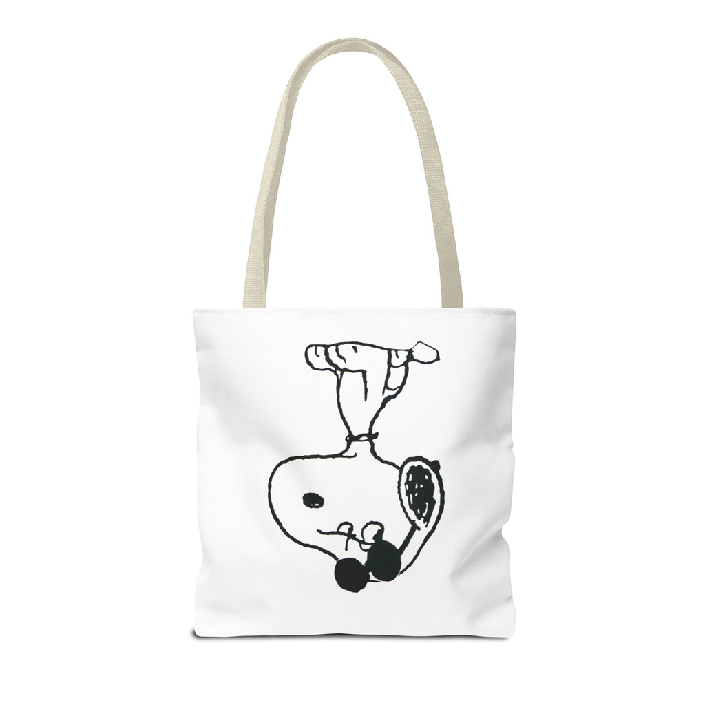 Snoopy Sketch Tote Bag — Minimal Cartoon Canvas Shopper