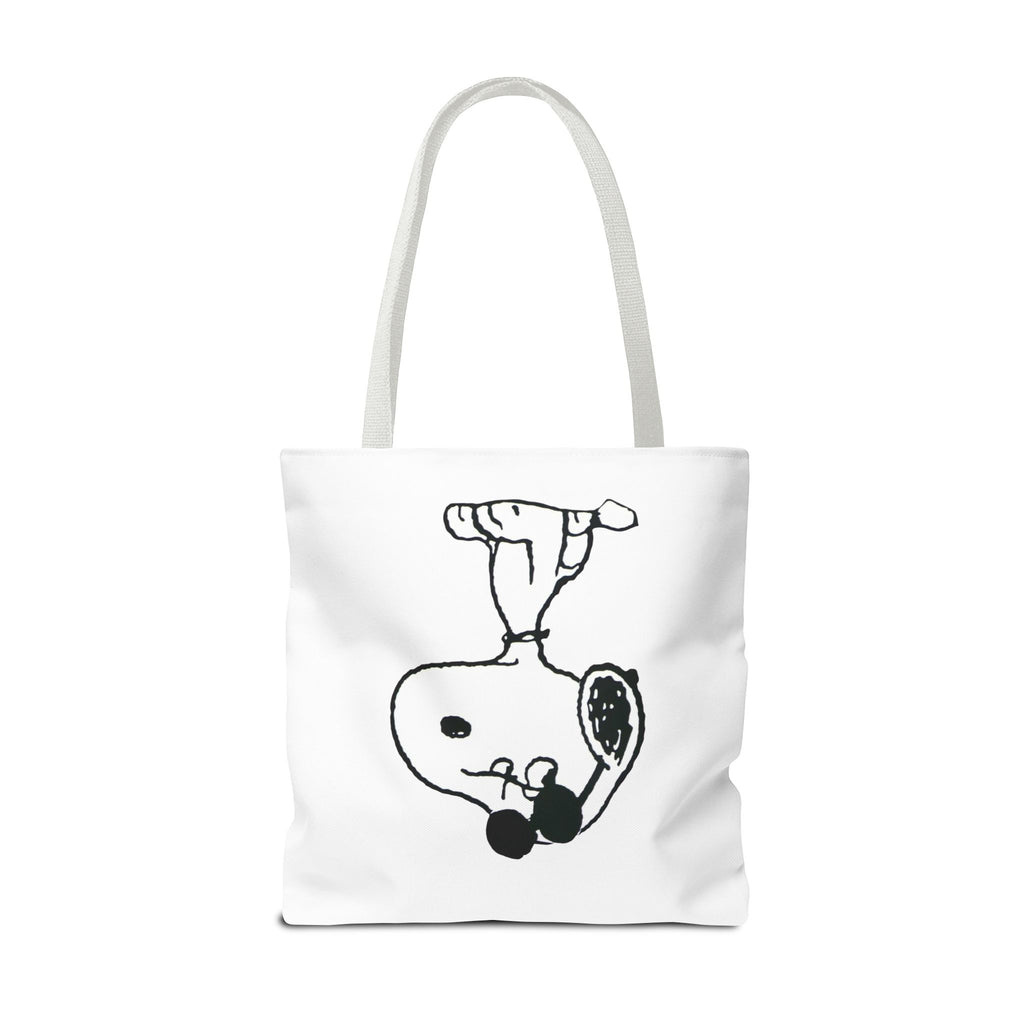 Snoopy Sketch Tote Bag — Minimal Cartoon Canvas Shopper
